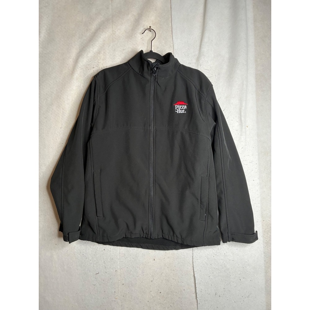 Pizza Hut IQ Apparel Softshell Jacket Mens Large Black Full Zip Uniform PH9402
